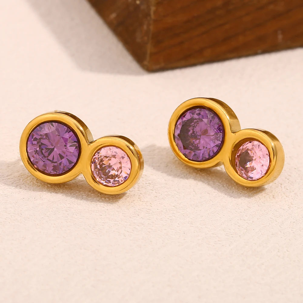 NO:53 Purple Zirconia Earrings