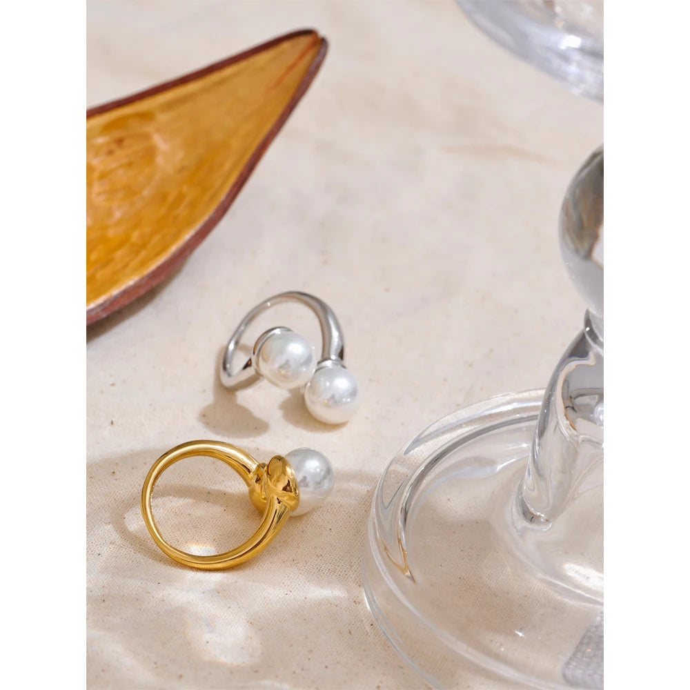 NO:1 Anello con perla geometrica