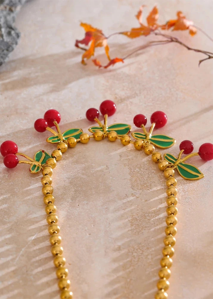 NO:38 Cherry Drop Necklace