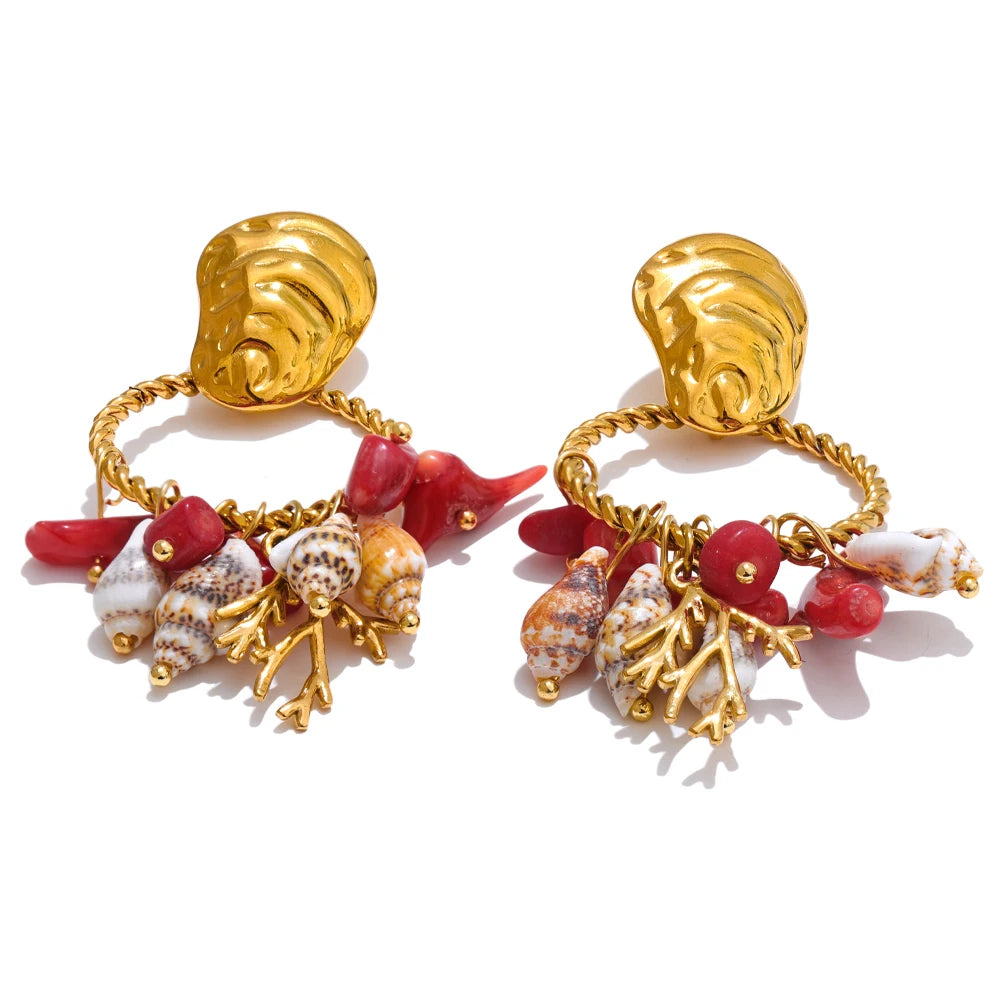 NO:48 Natural Shell Earrings