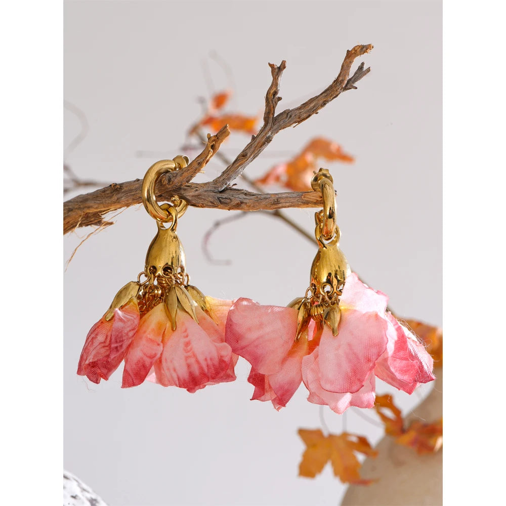 NO:49 Pink Flower Earring
