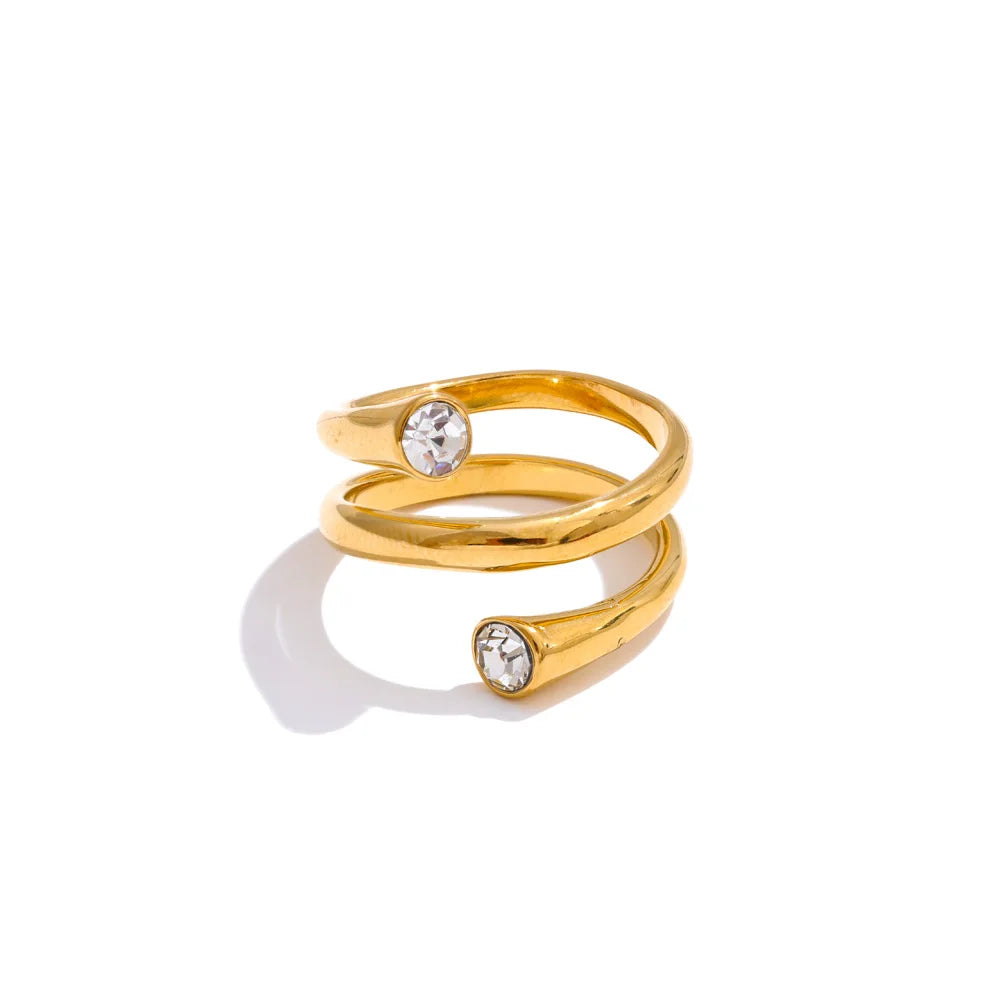 NO:48 Anello geometrico con zirconi