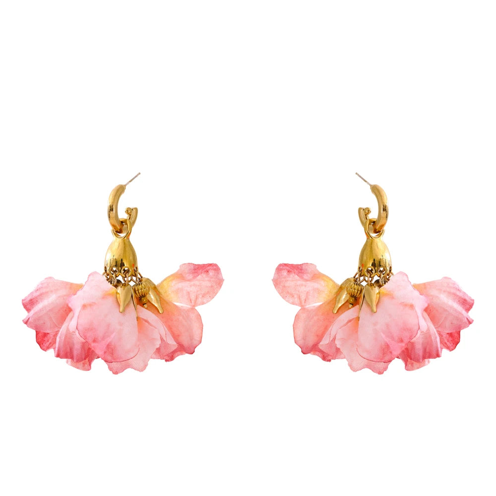 NO:49 Pink Flower Earring
