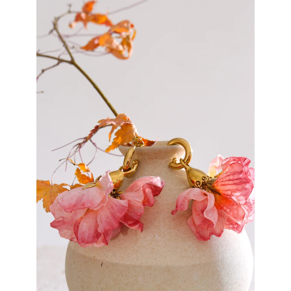 NO:49 Pink Flower Earring