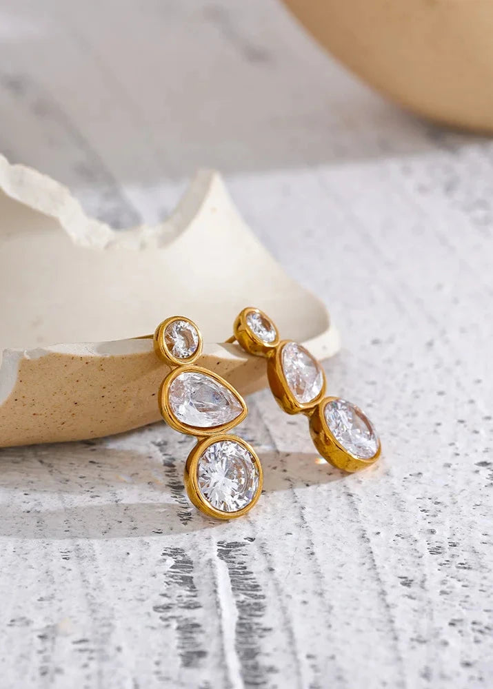 NO:37 Orecchini Trio Spark Zirconia