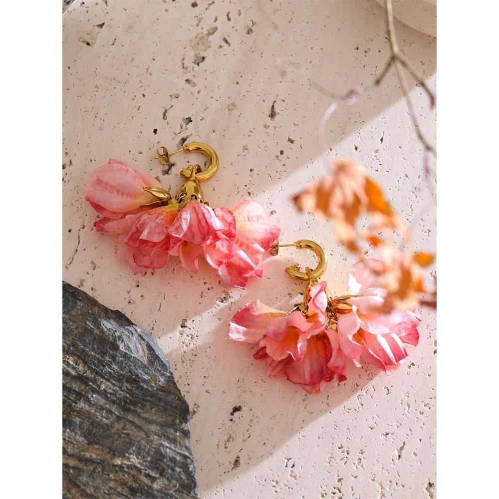 NO:49 Pink Flower Earring