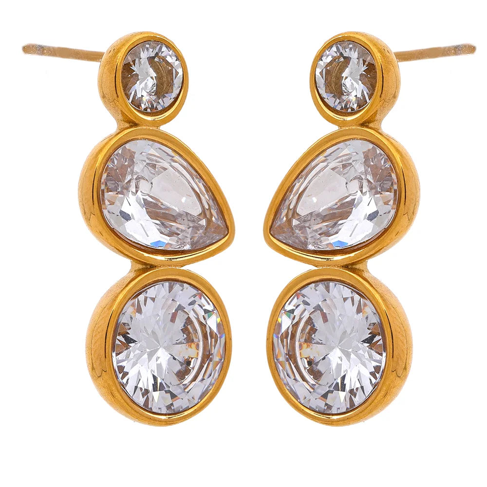 NO:37 Orecchini Trio Spark Zirconia