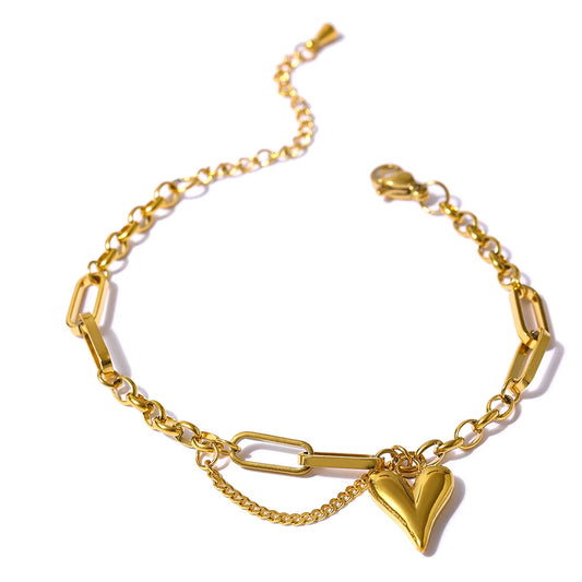 NO:46 Double Layered Heart Bracelet
