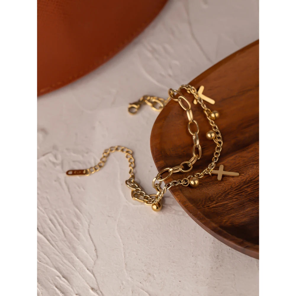 NO:47 Cross Layered Bracelet