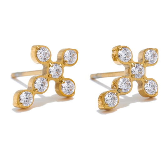 NO:55 Zirconia Cross Earrings