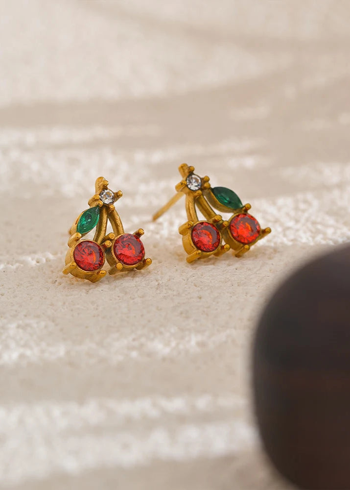 NO:47 Zirconia Cherry Earrings