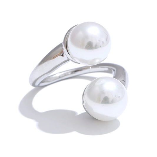 NO:1 Anello con perla geometrica