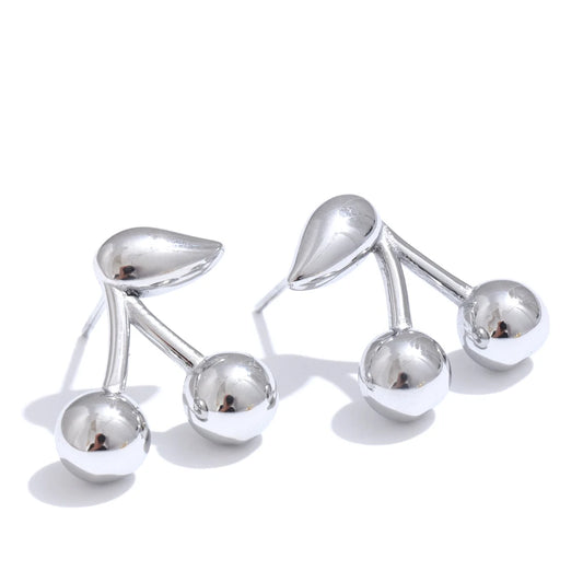 NO:39 Cherry Golden Stud Earrings