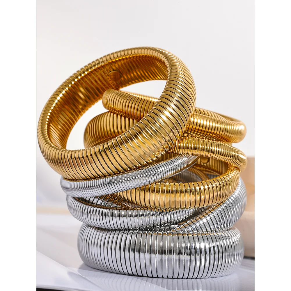 NO:49 Bracciale elastico in metallo spesso