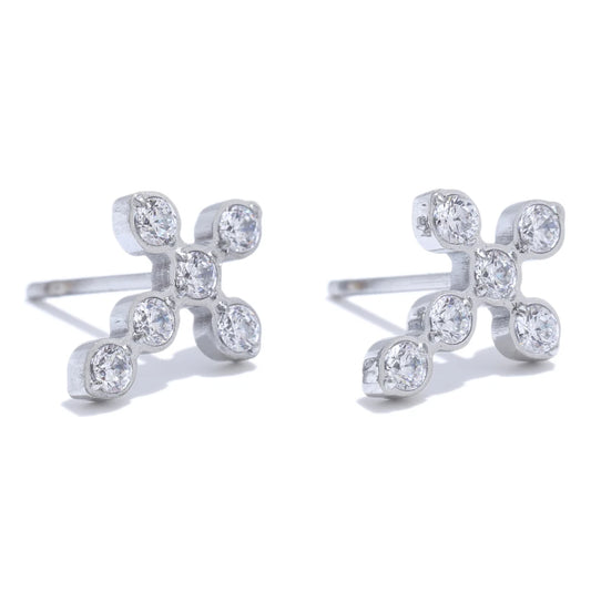 NO:55 Zirconia Cross Earrings