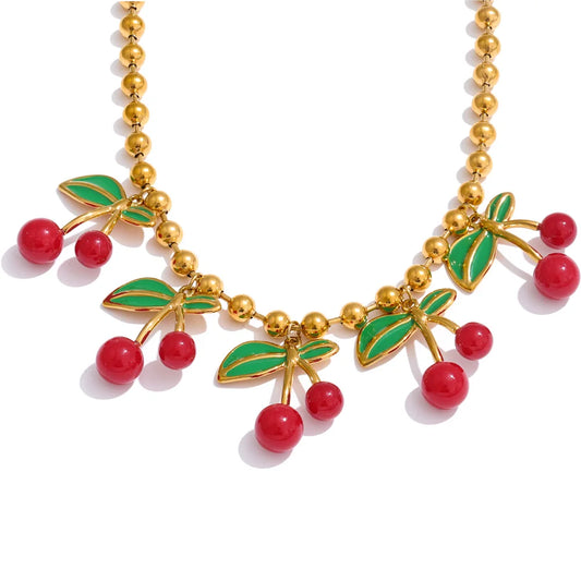 NO:38 Cherry Drop Necklace