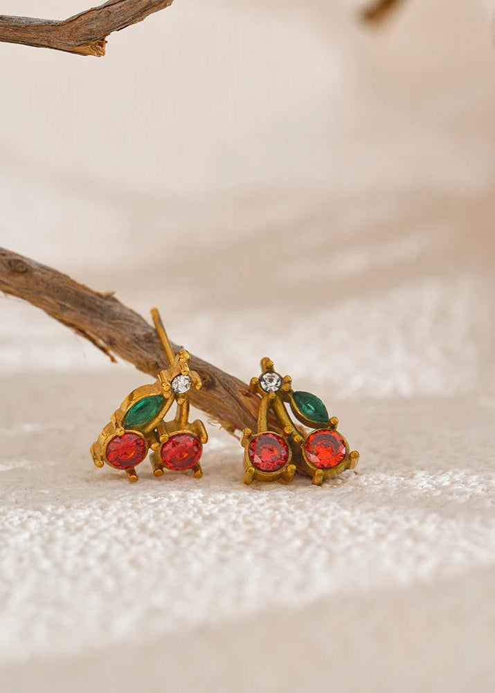 NO:47 Zirconia Cherry Earrings