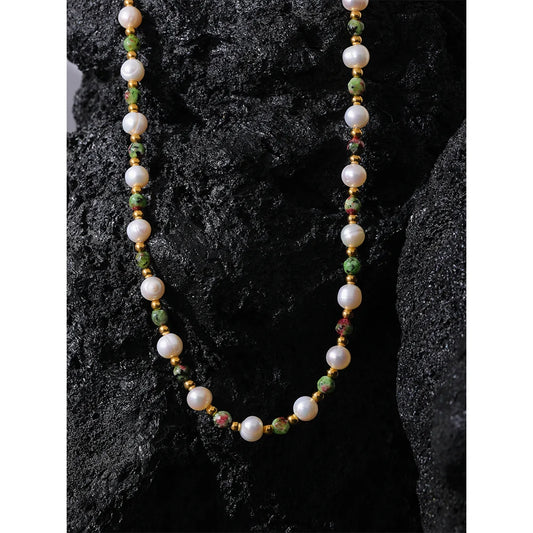 NO:31 Natural Epidote Stone Necklace