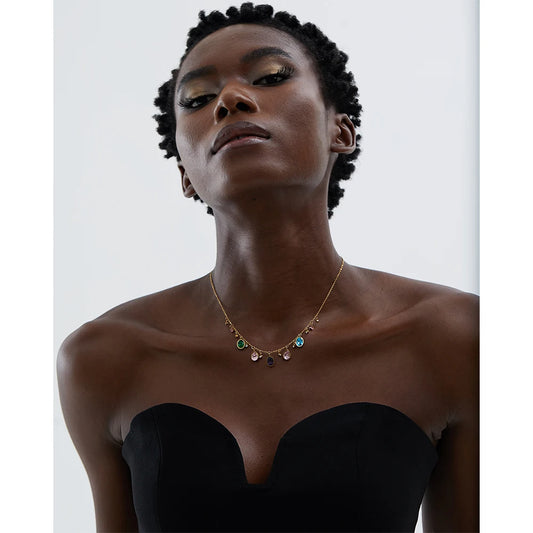 NO:45 Colorful Cubic Zirconia Necklace
