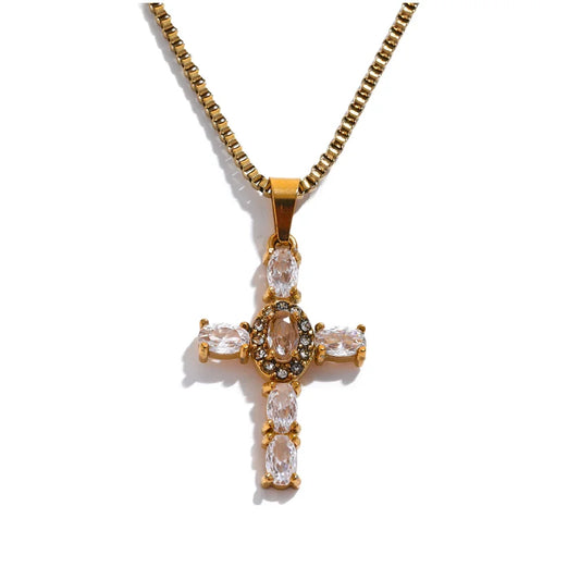 NO:24 Cross Zirconia Necklace(4 Variants)
