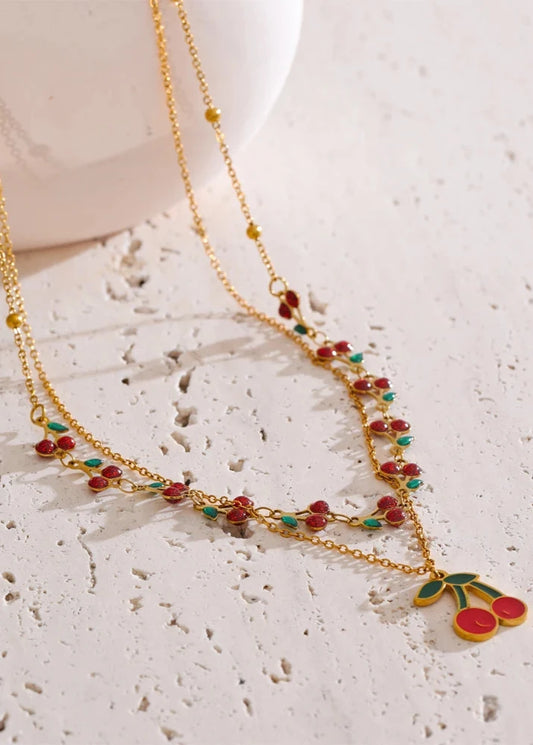 NO:41 Double Layer Cherry Necklace