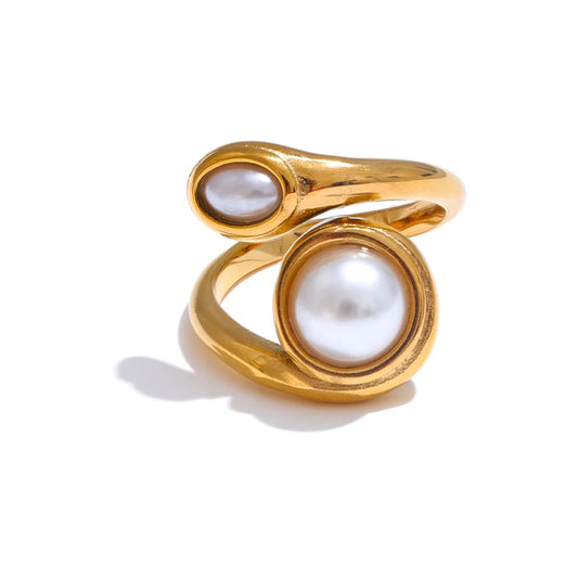 NO:2 Anello con perla geometrica
