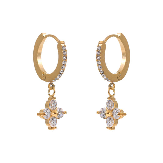 NO:34 Cross Zirconia Earrings