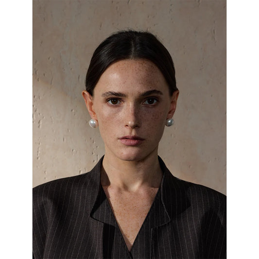 NO:41 Pearl Round Earrings