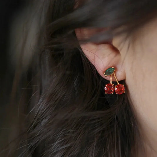 NO:28 Cherry Zirconia Earrings