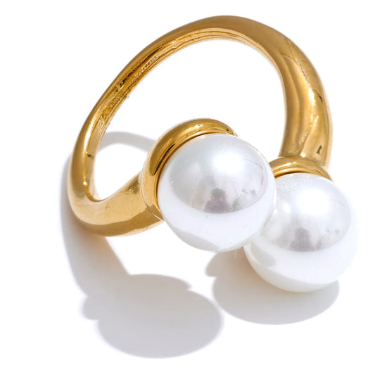 NO:1 Anello con perla geometrica