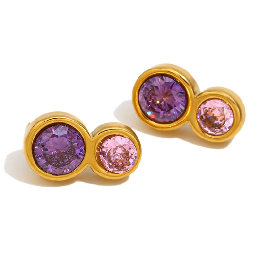NO:53 Purple Zirconia Earrings