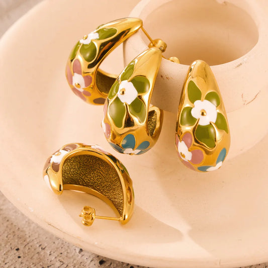NO:22 Colorful Flower Earrings