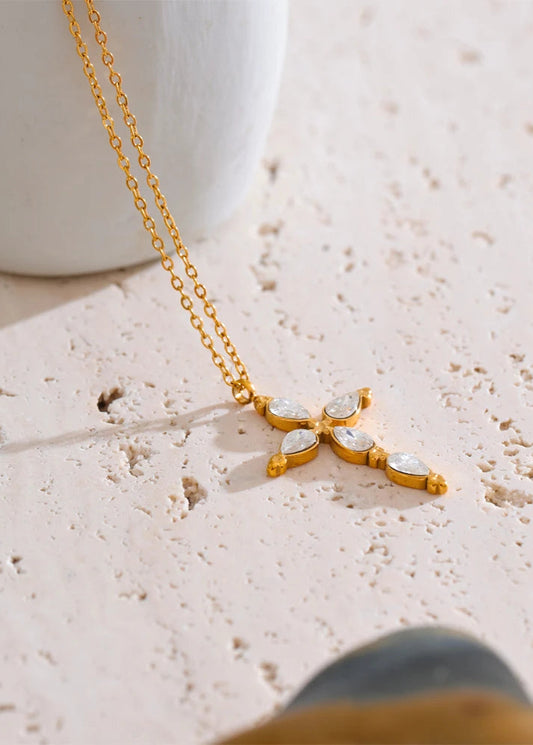 NO:39 Zirconia Cross Necklace