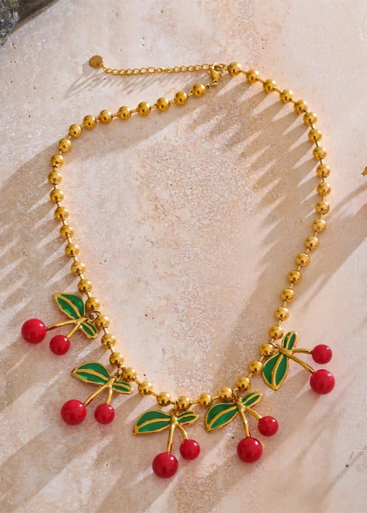 NO:38 Cherry Drop Necklace