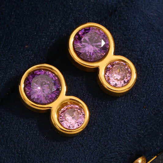 NO:53 Purple Zirconia Earrings