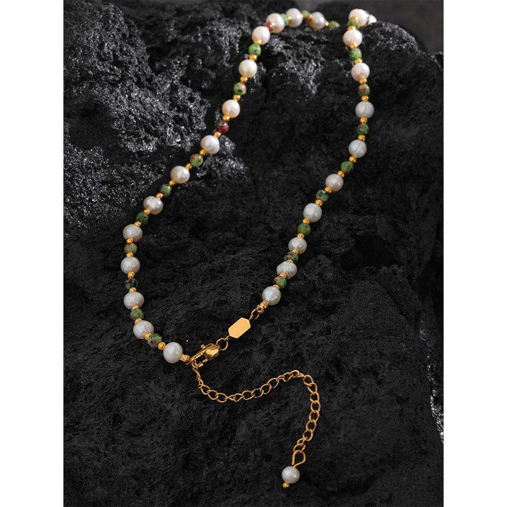 NO:31 Natural Epidote Stone Necklace