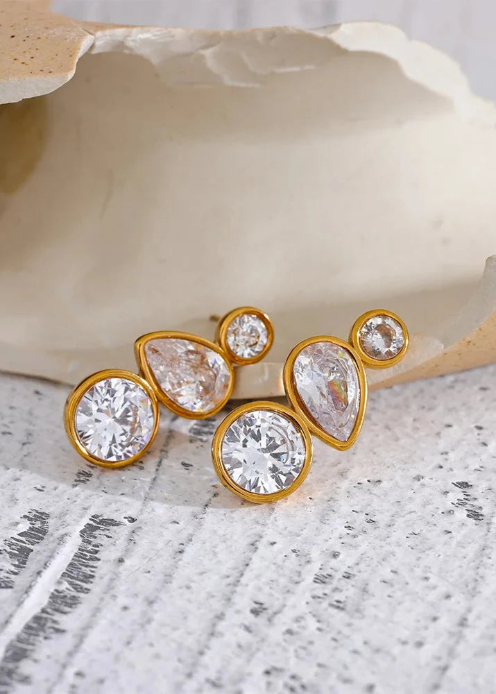 NO:37 Orecchini Trio Spark Zirconia