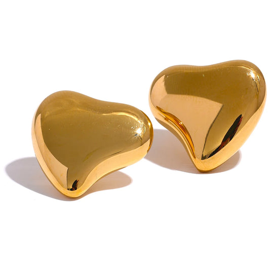 NO:35 Puffed Heart Earrings