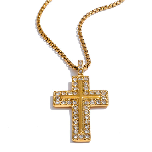 NO:40 Zirconia Cross Necklace