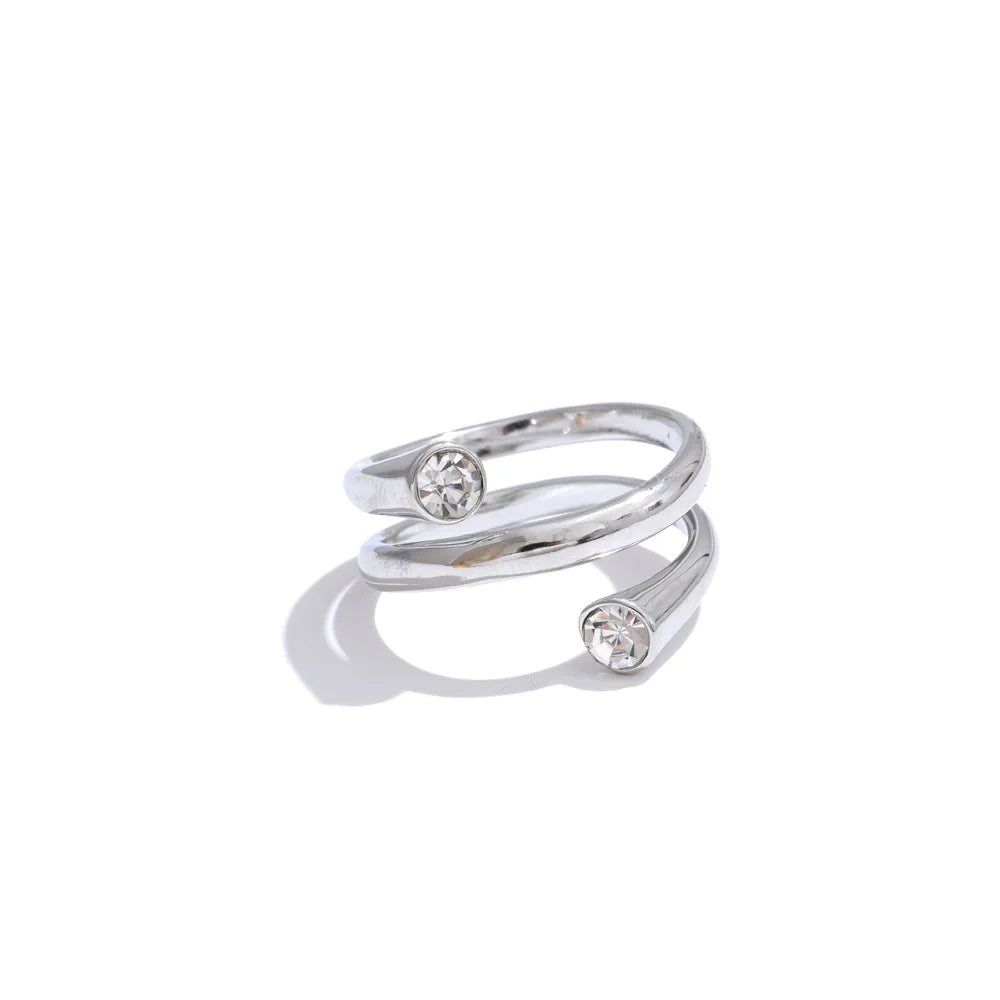 NO:48 Anello geometrico con zirconi