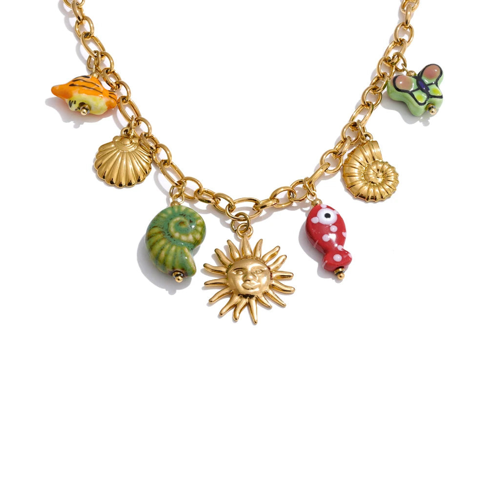 NO:40 Ocean Seramic Necklace
