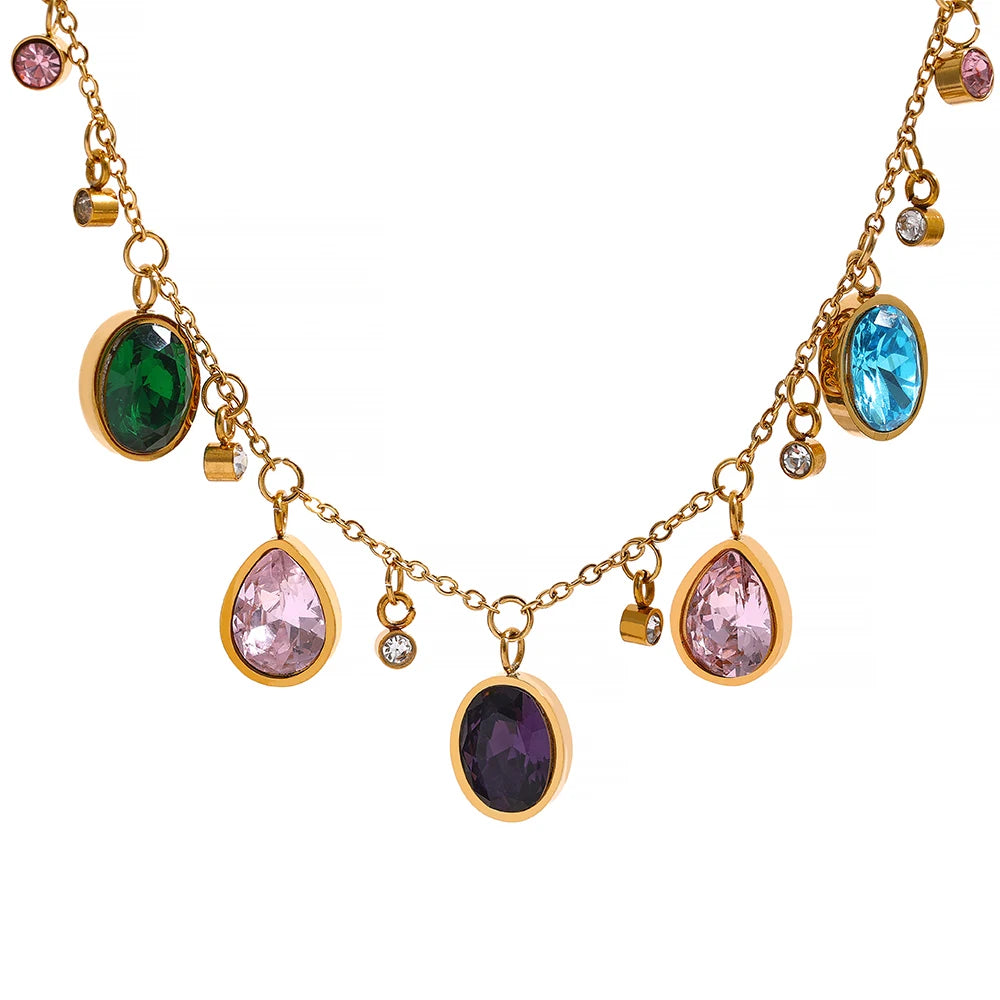 NO:45 Colorful Cubic Zirconia Necklace