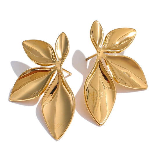 NO:19 Leaves Flower Stud Earrings