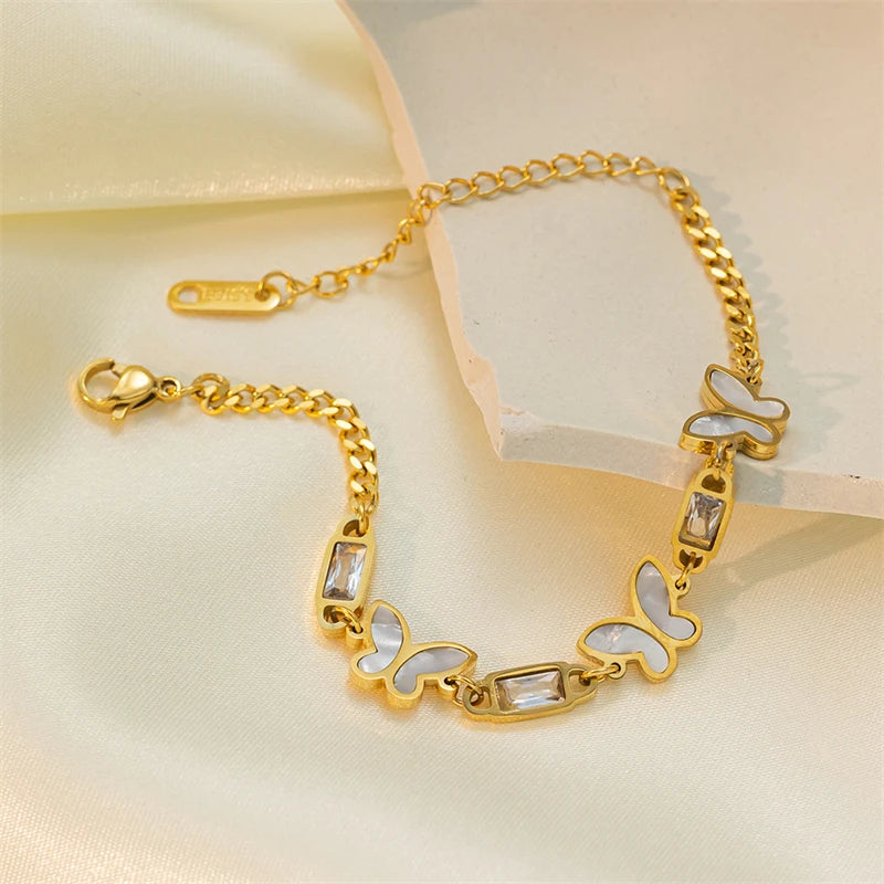 Bracciale con farfalla di cristallo NO:30