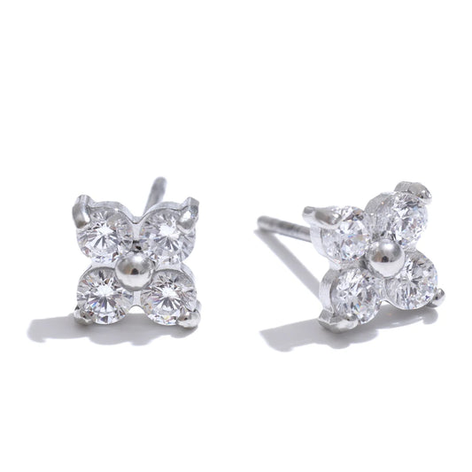 NO:36 Flower Zirconia Earrings