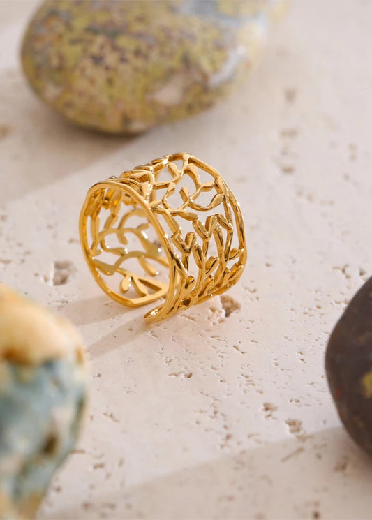 NO:45 Metal Charm Leaf Ring