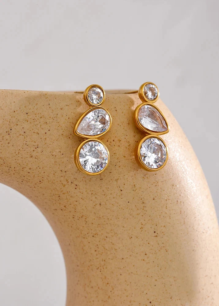 NO:37 Orecchini Trio Spark Zirconia