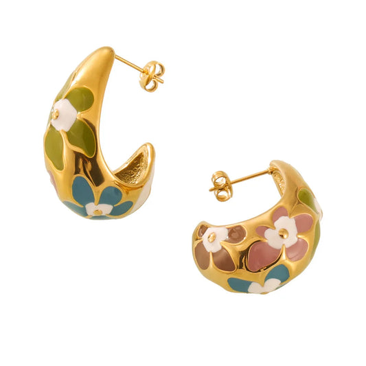 NO:22 Colorful Flower Earrings